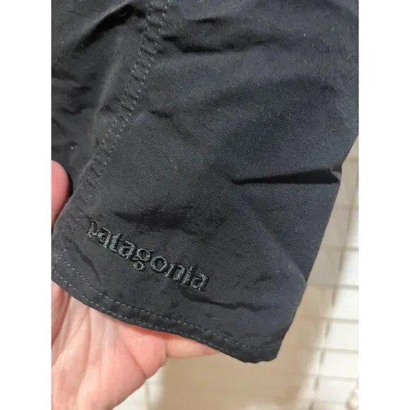 Patagonia Mens Black Board Shorts Swim Trunks Size 34 Side Zip Pocket Surf - Picture 2 of 6